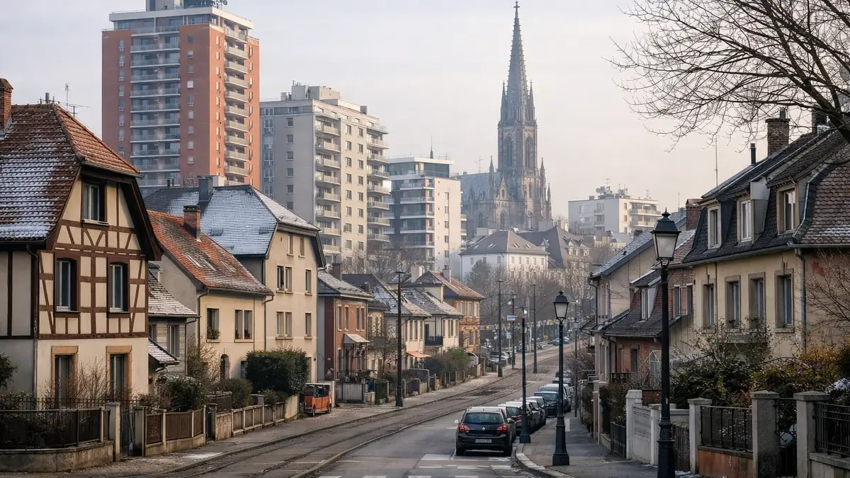 Vue d’un quartier résidentiel à Mulhouse