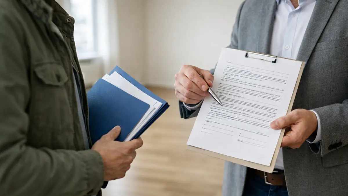 Dossier de location présenté lors d’une visite d’appartement