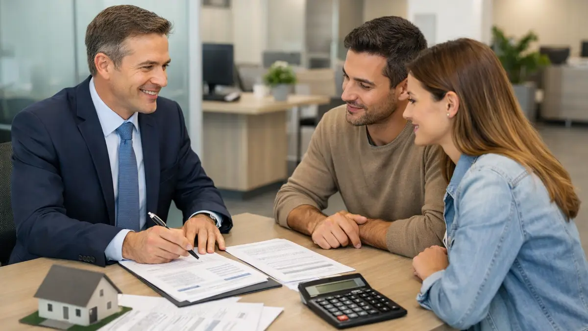 Conseiller bancaire présentant une offre de crédit immobilier