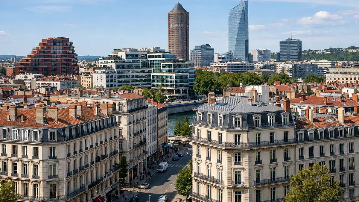 Vue de Lyon illustrant le marché immobilier