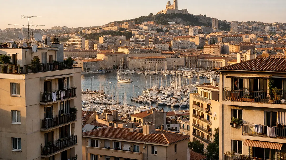 Immeubles d’habitation à Marseille, vue urbaine