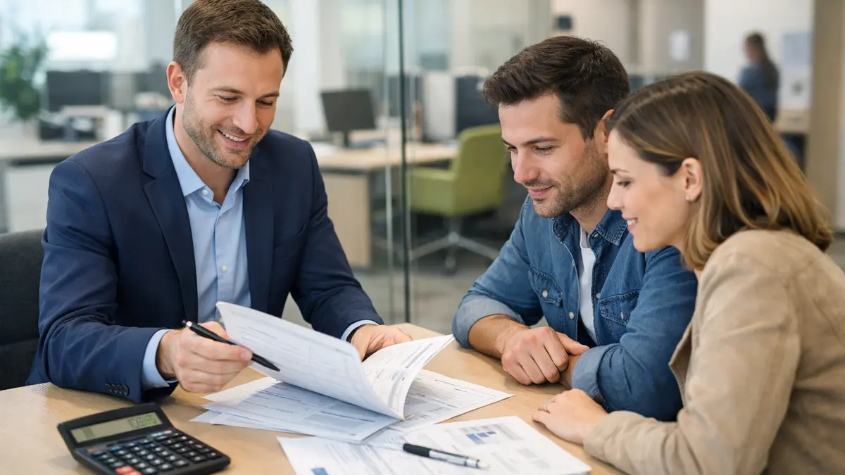 Client et conseiller examinant une renégociation de prêt immobilier